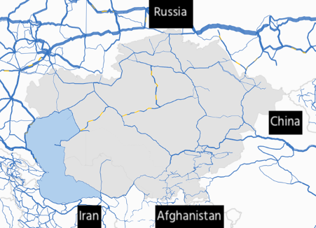 Central Asia broadband map